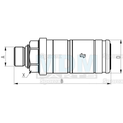 Coupling 3CFPV - socket - 3/4 "UNF