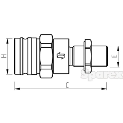 Bremskupplung - Stecker - M22x1,5 - VF