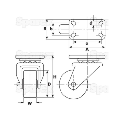 CASTOR WHEEL-RUB.-200MM