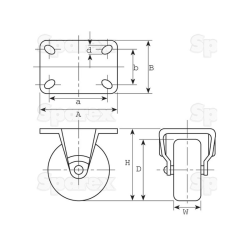 CASTOR WHEEL-RUB. FIXED-200MM