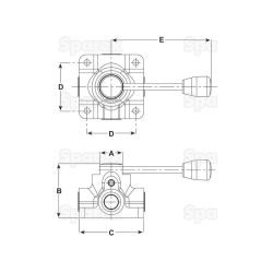 4-way valve (on flange plate)