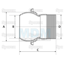 Coupling piece with thread V-part 4  I