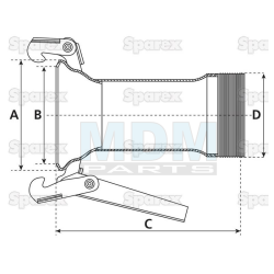 Coupling piece with thread M-part 4  I