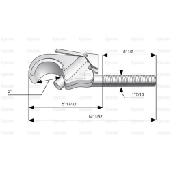 Catch hook for top link Cat 2 M36