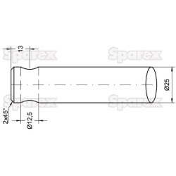 Bent prongs (bolt fastening) 525mm