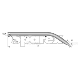 Bent prongs (bolt fastening) 525mm