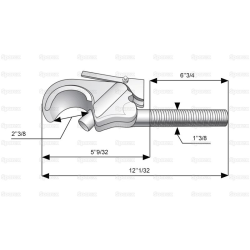 Catch hook for top link Kat2 1 3/8