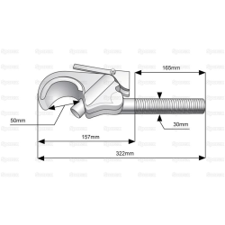 Catch hook for top link Kat2 30mm