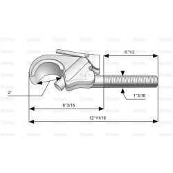 Catch hook for top link Kat2 30mm