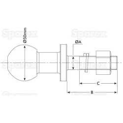 Ball head bolt 19 x 70mm