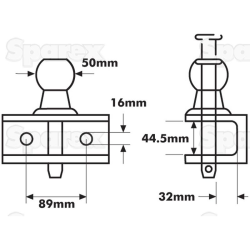 BALL HITCH-DOUBLE DUTY-RED