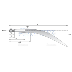 Loading prongs M20x1.5 length 680mm