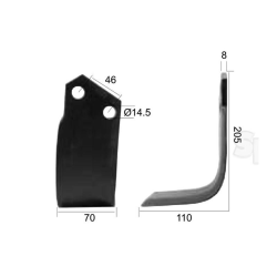 Milling knife Maletti on the left