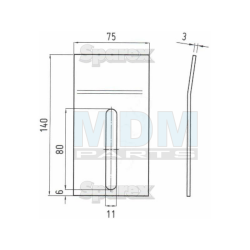 SCRAPER PLATE 140X75X3