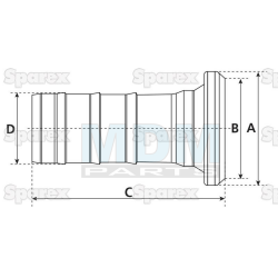 Coupling piece M-part 6  to 4  B