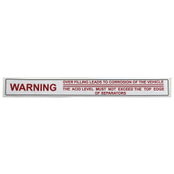 Decal 100 Battery Warning Ref Overfill
