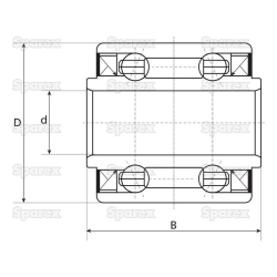 Deep Groove Bearing 16mm x 40mm x 44mm