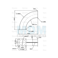 ELBOW 90DEG 2 X FLANGE 6&quot;