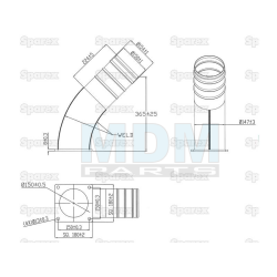 ELBOW 45DEG FLANGE 6&quot;