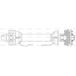 Cardan shafts complete, (Lz) length: 838mm, 1 3/8 x 6 teeth