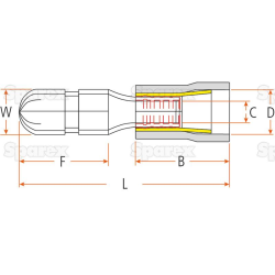 Bullet Male-Yellow 4.0mm