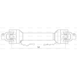 Cardan shafts complete - Sparex, length (Lz): 1010mm, 1 3/8 x