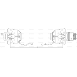 Cardan shafts complete - Sparex, length (Lz): 1010mm, 1 3/8 x