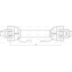 Cardan shafts complete - Sparex, length (Lz): 1010mm, 1 3/8 x