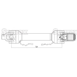 Cardan shafts complete - Sparex, length (Lz): 1010mm, 1 3/8 x