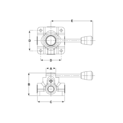 4-way valve (on flange plate)