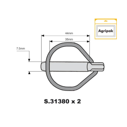 AGRIPAK L/PIN SAFETY 7.5 MM