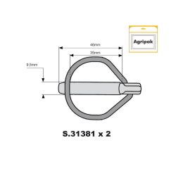 AGRIPAK L/PIN SAFETY 9.5 MM