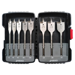 8pc Flat Wood Drill Bit Set