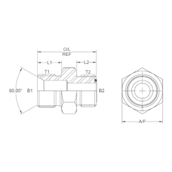 Adapter 1/4&quot; BSP  -  9/16&quot; UNF ORFS Aussen