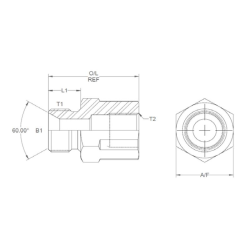 ADPT 3/8&quot;BSP M-1/2&quot;BSP F EXT