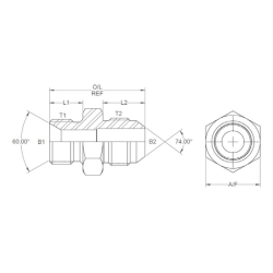 ADPT 1/2&quot;BSP M-1.1/16&quot;JIC M