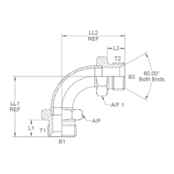 Adapter 90&deg; 3/8&quot; BSP external thread