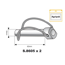 AGRIPAK STABILISER PIN 16X62MM