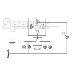 APAK-RELAY-FLASHER 21W/12V