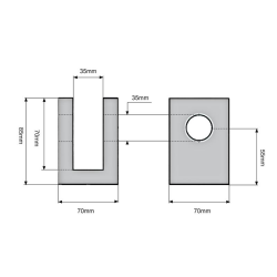 Cylinder welding fork 35mm