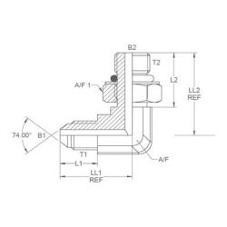 Adapter 90&deg; 1/2&quot; JIC - 1/2&quot; UNF male