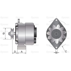 Alternator (Sparex) - 14V, 120 Ampere