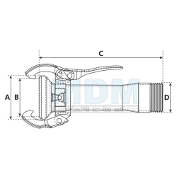 Coupling piece thread Perrot 50 x 2"