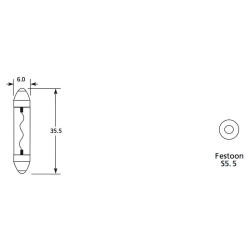 Bulb 24V 3W SV6X36