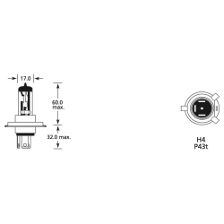 Bulb 24V 75/70W P43T PAK