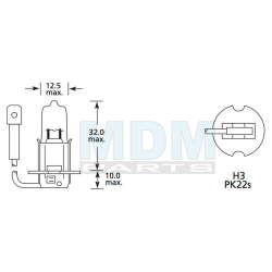 Bulb 12V 100W PK22s PAK