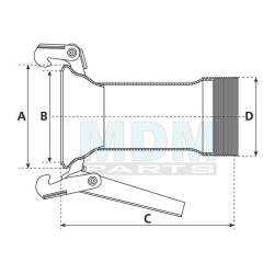 Coupling piece with thread M-part 5 I