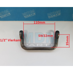 Kr&auml;henfuss, Ringschl&uuml;ssel SW22mm Spezial von Smalcalda GDR gekr&ouml;pft mit 1/2&quot; Knarrenantrieb