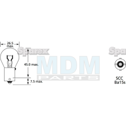 Bulb 12V 15W Ba15s