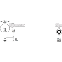 Bulb 12V 5W Ba9s